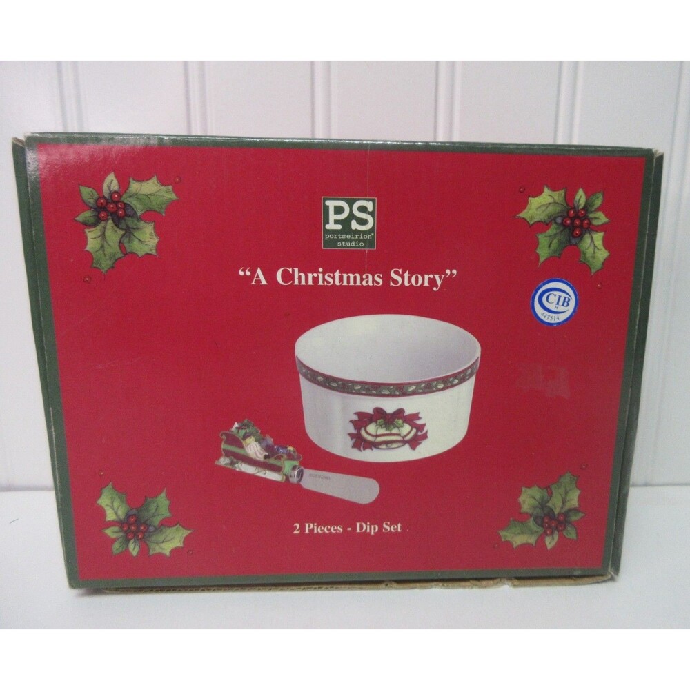 Portmeirion Studio A Christmas Story Bowl & Sleigh Spreader 2 Piece Dip Set
